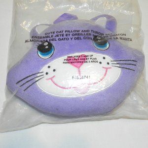Avon Cute Cat Pillow And Throw Set, NEW